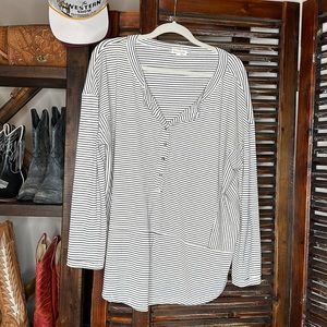 Oversized stripped top